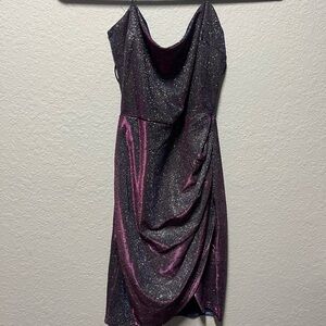 Elegant Purple Glitter Dress